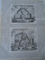 S0661 Pusztaszer - Ópusztaszer -romok    cikk és  fametszet egy 1861-es újságból