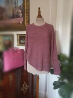 Laura Torelli L-XL-XXL-es oversize púder színű kötött pulóver