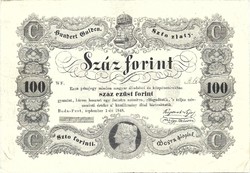 100 Forint 1848 Kossuth banknote in original condition. 3.