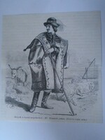 S0696 Tiszadob - Tiszadob shepherd - digital filter - folk costume - woodcut 1860s