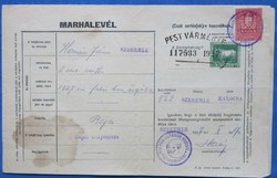 Régi marhalevél 1927. Pestvármegye Szeremle község, Kalocsa járás.
