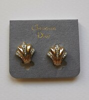 Christian dior shell-shaped clip-on earrings