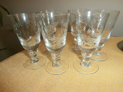 Old engraved short drink glasses
