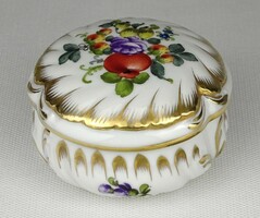 1O346 Bouquet de Fruits mintás barokkos Herendi porcelán bonbonier