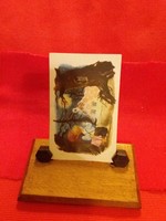 Régi asztali fényképtartó fából, a kép CSAK dekoráció 15 x 8 x 4 cm a képek szerint