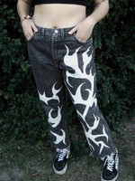 Hand painted vintage jeans