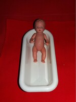 Antik pici tömör gumi baba német Artur Röedler Industry ARI fürdetőkáddal a képek szerint