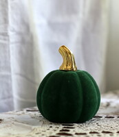 Velvet decoration pumpkin in a very nice dark green color