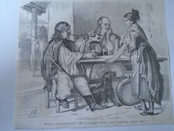 S0697 tolna etc. Ireg - Ireg's piper in the tavern - folk costume - woodcut 1860s