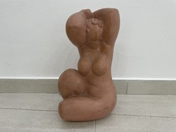 Seregi József terrakotta szobor akt női alak figura modern retro mid century