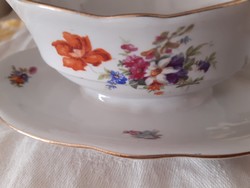 Zsolnay tavaszi virágos mártásos tál - közel száz esztendős