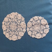 2 snow-white lace tablecloths