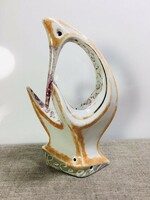 Ritka nagyméretű lengyel Katowice design porcelán madár figura 28cm  -  51560