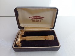 Vintage gillette milord gold razor in original box