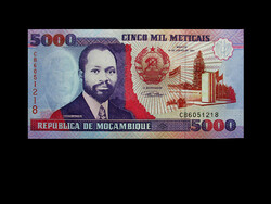 UNC - 5000 METICAIS - MOZAMBIK - 1991 (Samora Machel tragikus elnök képmásával!) Olvass!
