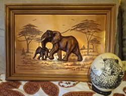 Rare copper engraving depicting an African image with an animal in it, 3d