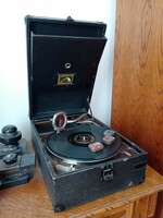 His Master's Voice gramofon, működőképes, szép állapotú.