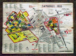 1933 Gödöllő jamboree world meeting map bp. Athenaeum 40x50cm original