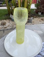 Retro rarer yellow vase cracked beautiful veil glass veil Carcagi berek bath glass