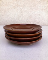 Brown ceramic cup saucer 4 pcs