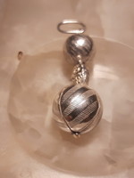 Old silver, engraved berry pendant
