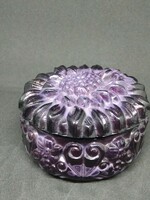Art deco malachite or glass bonbonier, jewelry holder - rare color