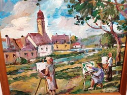 Nagybányai festmény, jelzett, olaj/vászon. Gyönyörű.