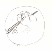 Borsos Miklós - Don Quijote 11,5 x 11,5 cm ceruza, papír