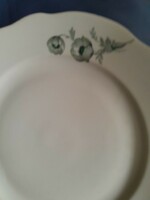 Zsolnay Zöld virágos  lapos tányér
