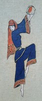 Folk Dancer, 1965 - painting from Israel, Jewish art, dance artist