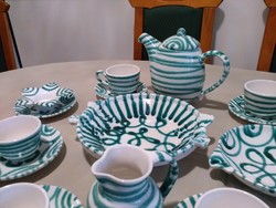 Gmundner Austria striped ceramic breakfast set 15 pcs
