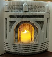 Last piece! Book sculpture, mood lighting for cold winter evenings