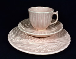 Schramberg marigold embossed earthenware tea cup with cake plate