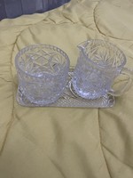 Czech crystal pouring/sugar holder/tray