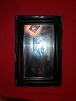 Antik parasztházas fali borotválkozó tükör 30 x 20 cm a képek szerint