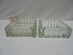 Old thick, heavy glass ashtray, ashtray - two pieces together