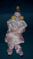 Old textile with porcelain head - wire frame circus clown doll figure 18 cm, good condition according to the pictures
