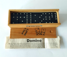Old wooden boxed dominoes