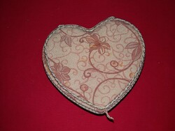 Antique heart-shaped velvet-silk mirror vanity / jewelry box as shown in the pictures