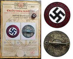 Németország III. Birodalom NSDAP jelvény, pártjelvény