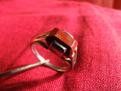 Art-deco silver ring with jasper (180106)