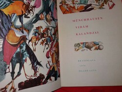 1975 G. A. Bürger : Münchhausen vidám kalandjai képes mesekönyv Mladé Letá Könyvkiadó POZSONY