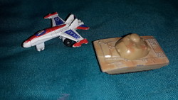 Retro galoob - hasbro micro machines toy vehicles f-14 plane + t55 tank 2 in one according to the pictures
