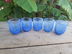 Retro rare blue 5 pcs glass cracked beautiful veil glass veil Carcagi berek bath glass