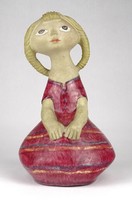 1O461 Mészáros Géza : Kerámia lány figura 22 cm 1965