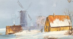 KIÁRÚSÍTÁS! :)  Téli életkép - nagyon szép Holland festmény