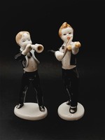 Porcelain musicians from Hollóháza, in pairs