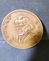 Big András: Zoltán Kodály - original marked bronze plaque, 6 cm, state mint
