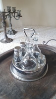 5-part metal/glass table apothecary, spice holder