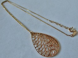 Nice old gold plated silver necklace with beautiful handcrafted pendant